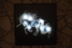 LED mit Beleuchtung Einhorn Pferd Leuchtbild Nostalgie Canvas Werbung